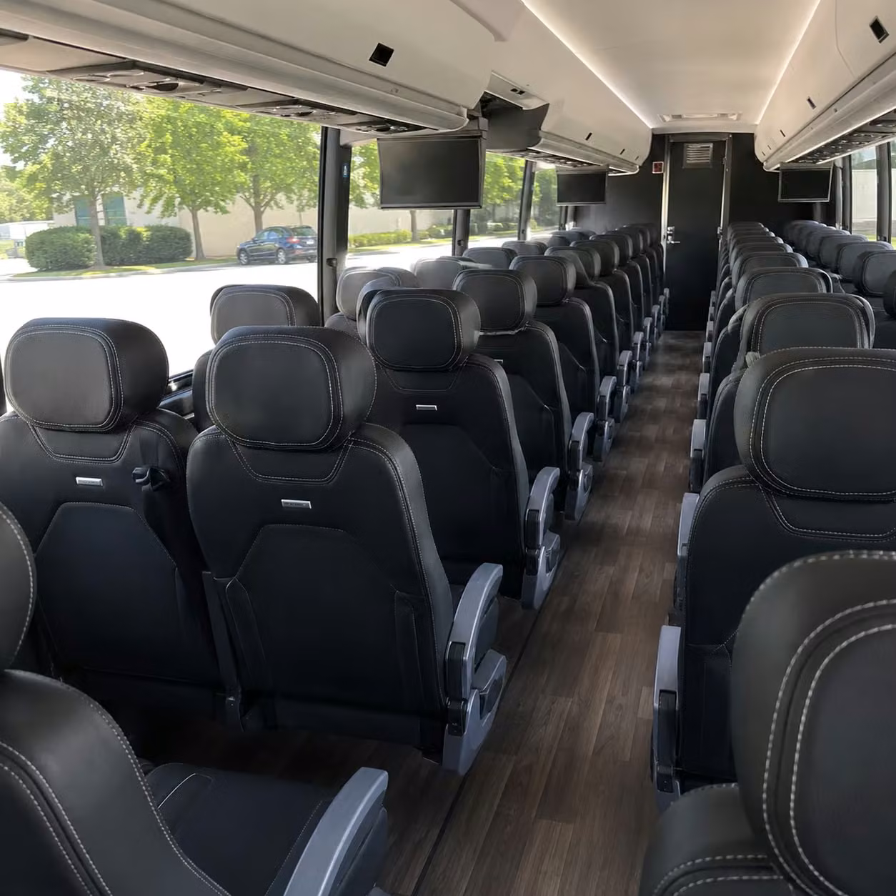 56 passenger charter bus inside